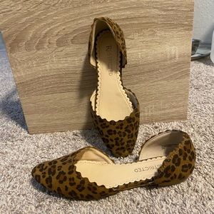 Leopard Print D’Orsay Flats with Scalloped Hems